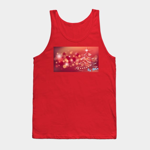 Christmas Tree Neon Light Tank Top by Alemway